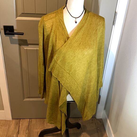 Eileen Fisher Olive Open Cardi - Picture 5 of 9